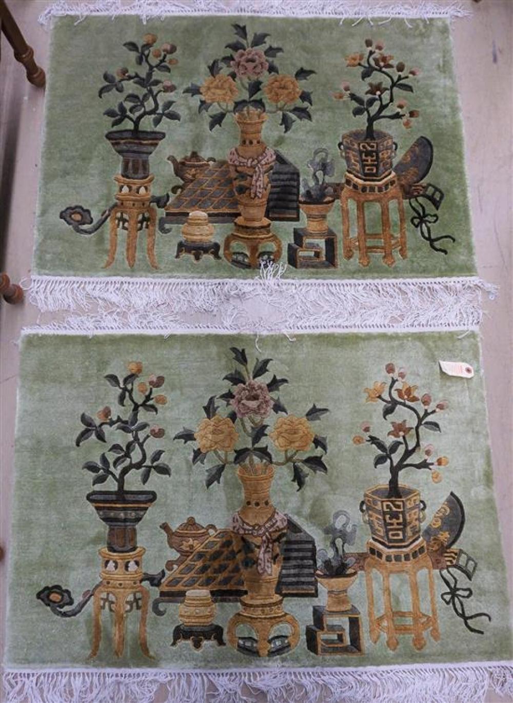 TWO CHINESE PICTORIAL SILK