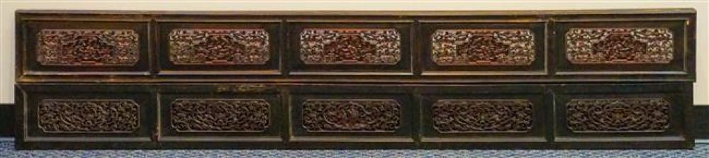 TWO CHINESE PIERCED WOOD PANELS,