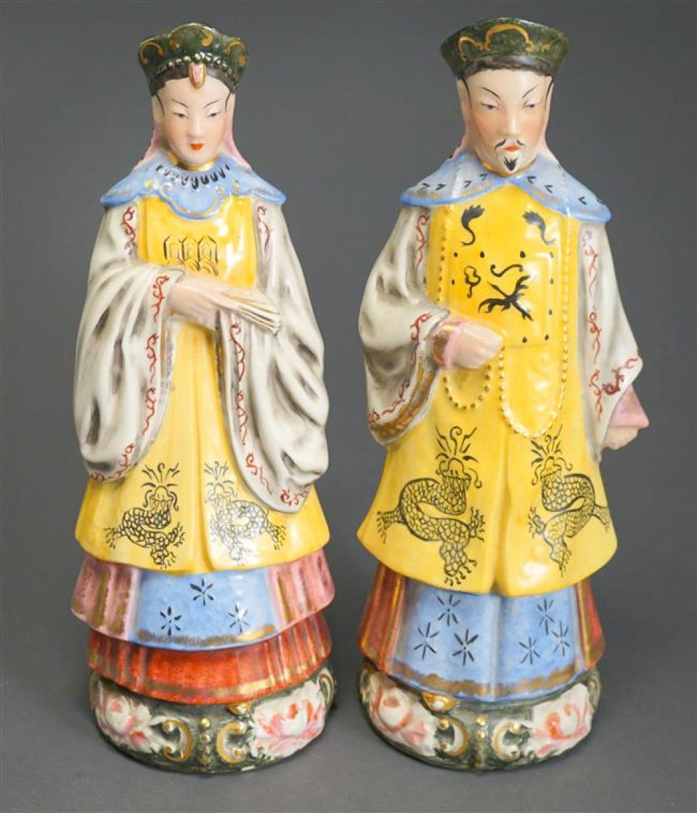 TWO CHINESE POLYCHROME DECORATED