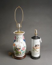 TWO CHINESE POLYCHROME DECORAT