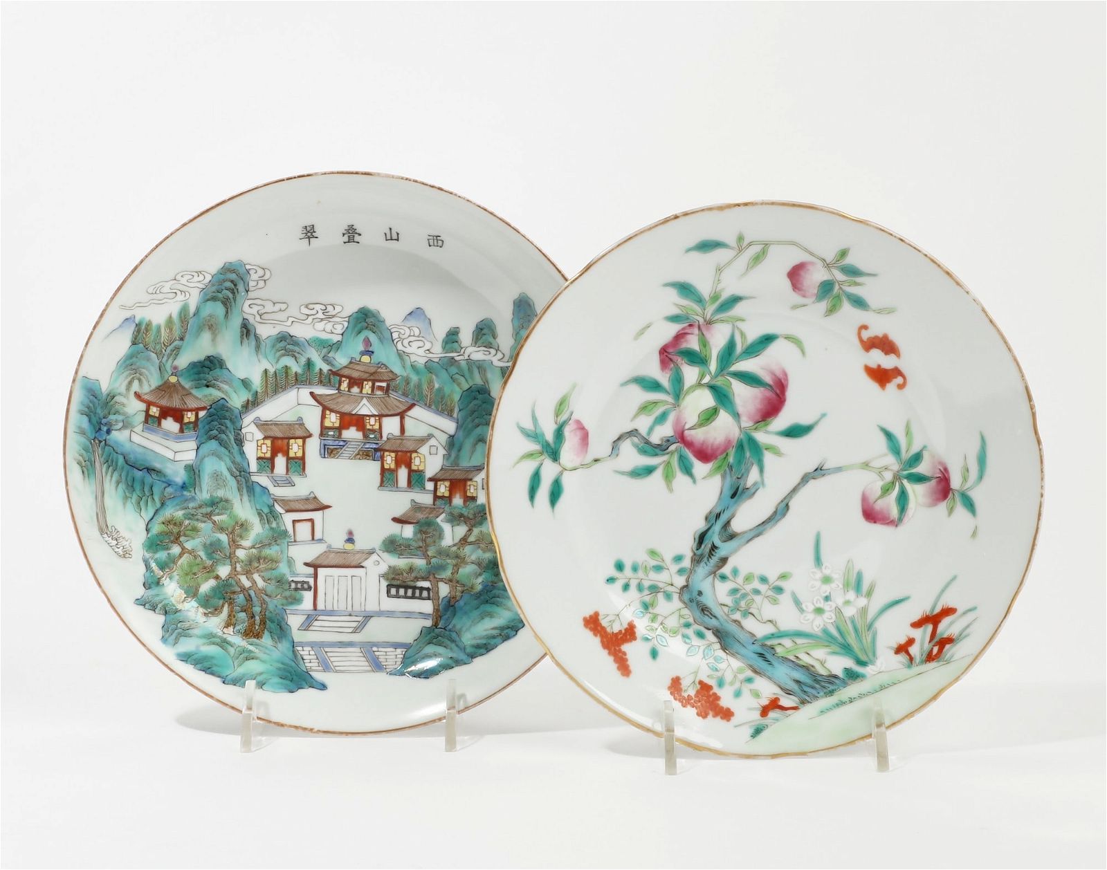 TWO CHINESE POLYCHROME ENAMEL