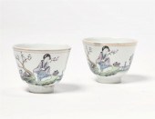 TWO CHINESE POLYCHROME ENAMELE