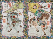 TWO CHINESE POLYCHROME ENAMELE