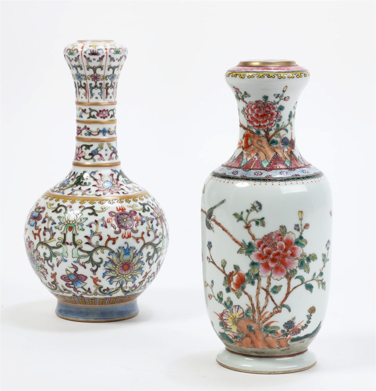 TWO CHINESE POLYCHROME GLAZED