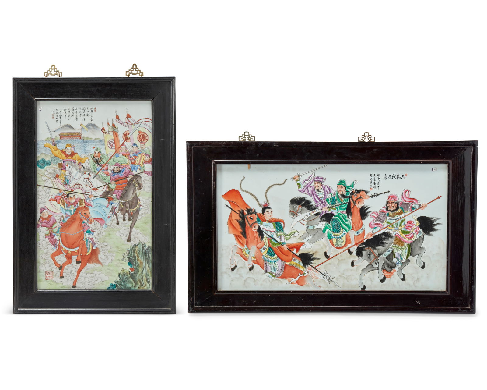 TWO CHINESE POLYCHROME PORCELAIN
