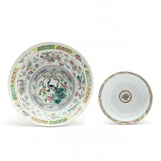 TWO CHINESE PORCELAIN BOWLS  Late