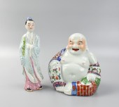 TWO CHINESE PORCELAIN BUDDHA F