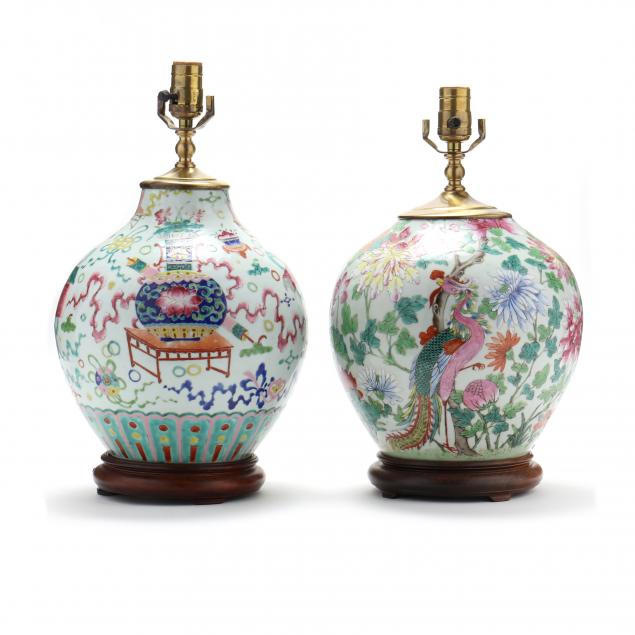 TWO CHINESE PORCELAIN FAMILLE