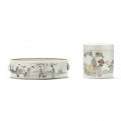 TWO CHINESE PORCELAIN FAMILLE