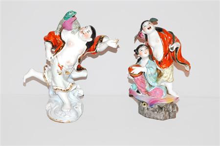 Two Chinese Porcelain Figures 	 