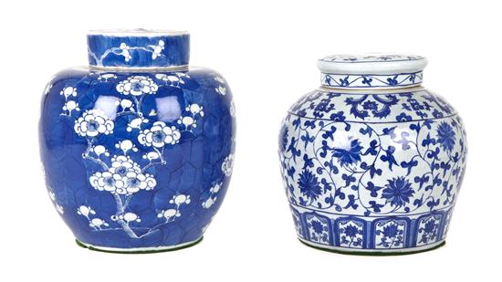 Two Chinese Porcelain Ginger Jars