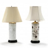 TWO CHINESE PORCELAIN HAT STAN