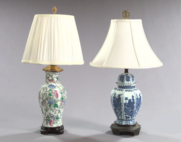 Two Chinese Porcelain Lamps, 