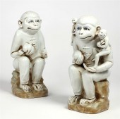 TWO CHINESE PORCELAIN MONKEYST