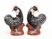 TWO CHINESE PORCELAIN ROOSTERS