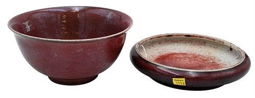 TWO CHINESE PORCELAIN SANG DE BOEUF