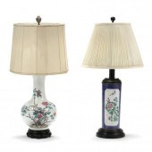 TWO CHINESE PORCELAIN VASE LAM