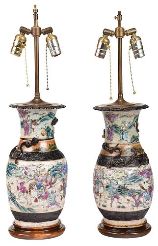TWO CHINESE PORCELAIN VASES MOUNTED