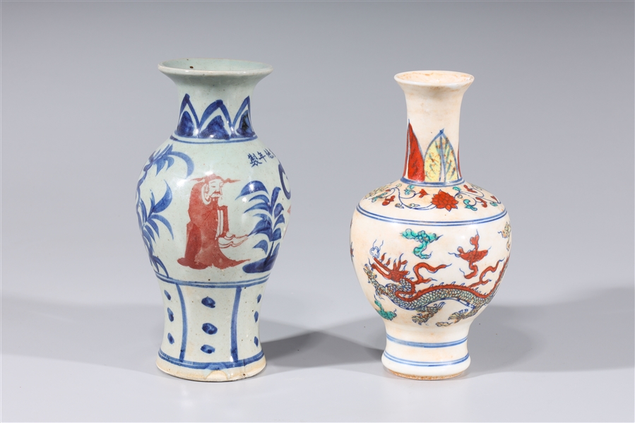 Two Chinese porcelain vases; one