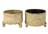 TWO CHINESE POTTERY CENSERSeac