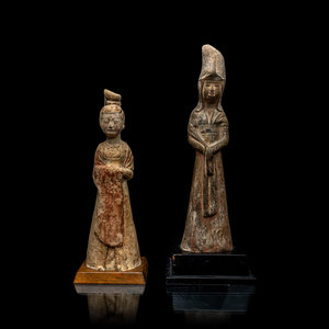 Two Chinese Pottery Court Ladies