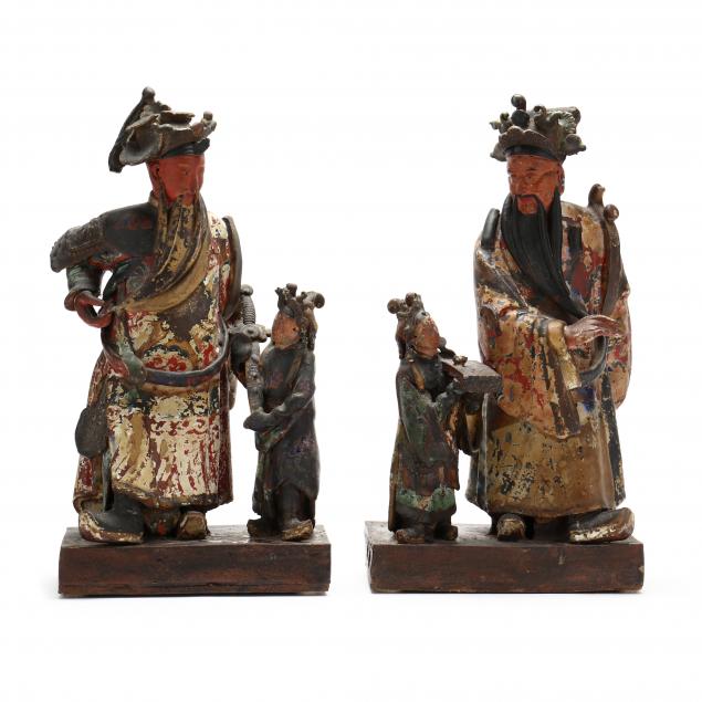 TWO CHINESE POTTERY FIGURAL