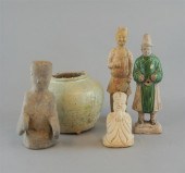 TWO CHINESE POTTERY ITEMS, HAN