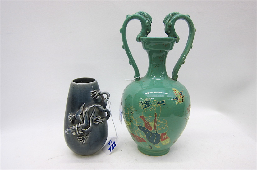 TWO CHINESE POTTERY VASES the first