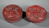 TWO CHINESE RED LACQUER BOXEST