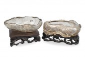 TWO CHINESE ROCK CRYSTAL WASHE
