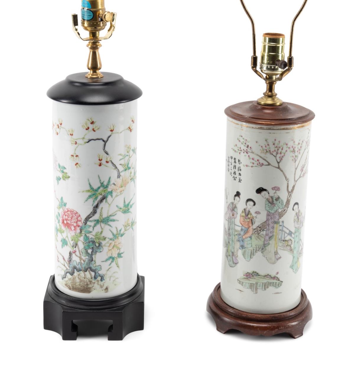 TWO CHINESE ROSE FAMILLE HAT