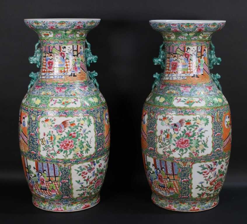 TWO CHINESE ROSE MEDALLION