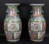 TWO CHINESE ROSE MEDALLION POR