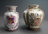 TWO CHINESE ROSE MEDALLION VAS