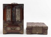 TWO CHINESE ROSEWOOD BOXES 19T