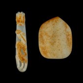 Two Chinese Russet and Jade Be