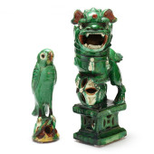 TWO CHINESE SANCAI GLAZED CERA
