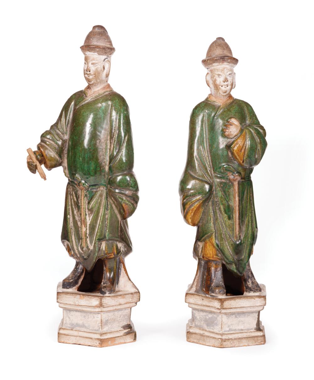TWO CHINESE SANCAI GLAZED POTTERY