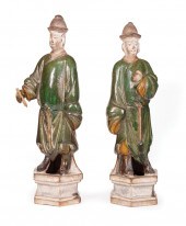 TWO CHINESE SANCAI GLAZED POTT