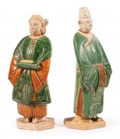 TWO CHINESE SANCAI GLAZED POTT