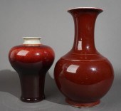 TWO CHINESE SANG DE BOEUF GLAZ