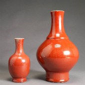 TWO CHINESE SANG DE BOEUF GLAZ