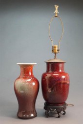 TWO CHINESE SANG DE BOEUF GLAZ