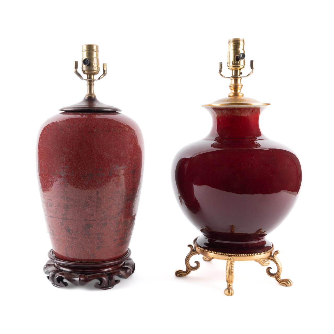 TWO CHINESE SANG DE BOEUF VASES