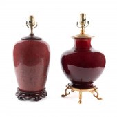 TWO CHINESE SANG DE BOEUF VASE