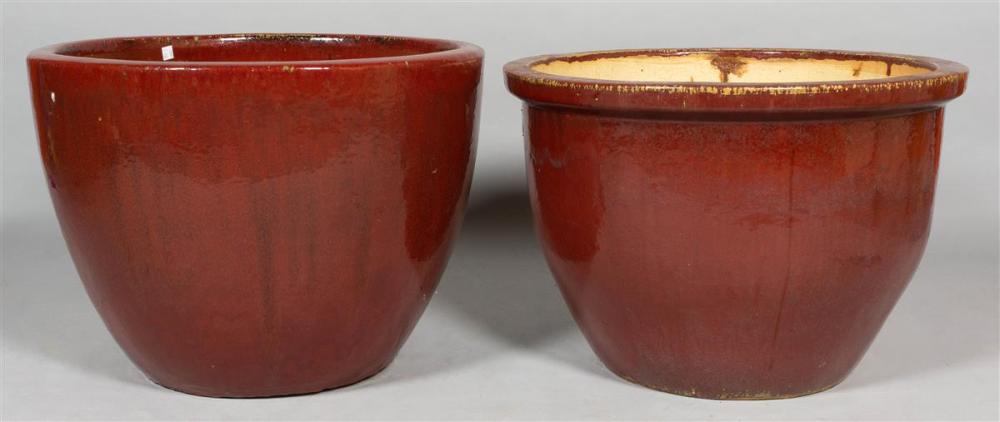 TWO CHINESE SANG-DE-BOEUF-GLAZED