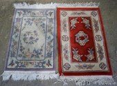 TWO CHINESE SCATTER RUGS, 4' X
