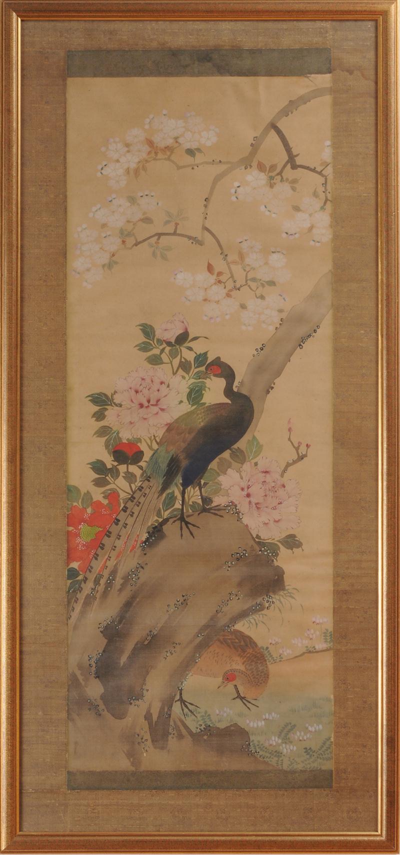 TWO CHINESE SCROLL PAINTINGS Ink