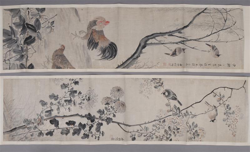 TWO CHINESE SCROLL PAINTINGS OF