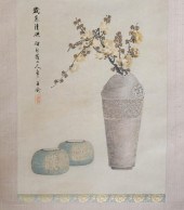 TWO CHINESE SCROLLS, EACH WATE